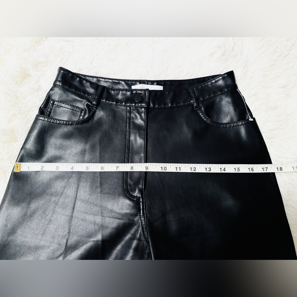 NWOT OAK + FORT Black Leather Pants - Picture 7 of 11